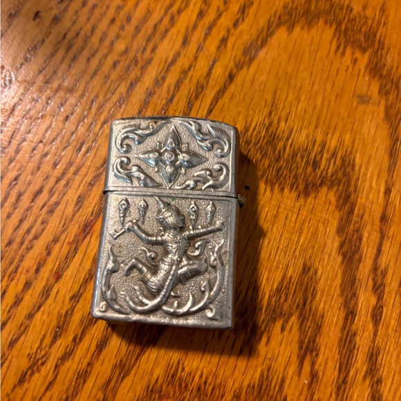 Vintage zippo Case Carve Embossing Goddess Siam Sterling Silver - Picture 3 of 3